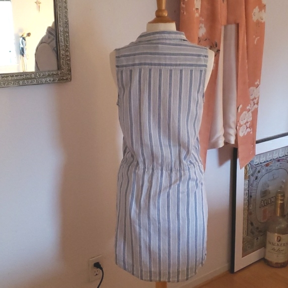 Paige 100% Cotton Sleeveless Striped Mini Dress Size Medium - Picture 5 of 16
